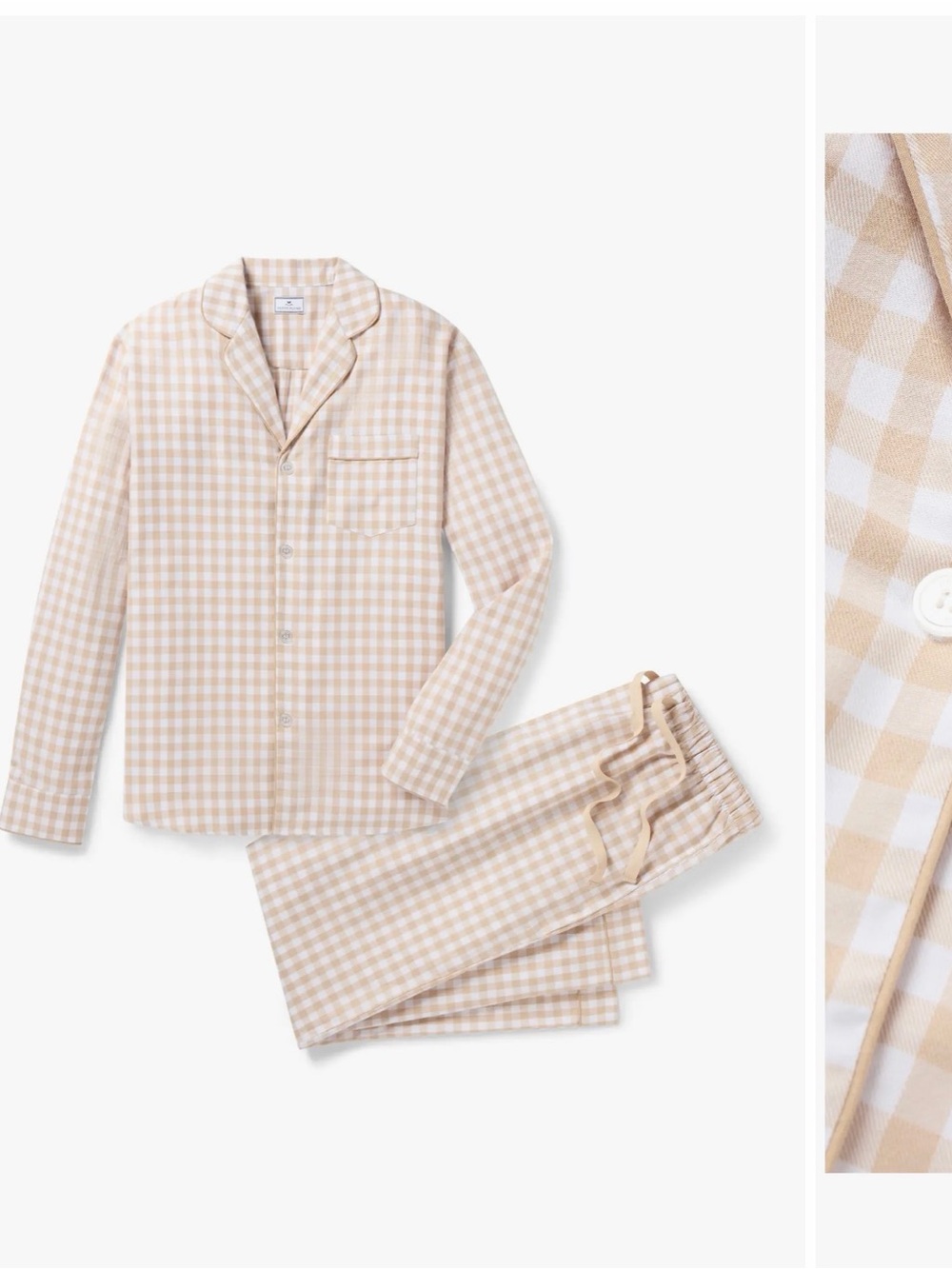 NWOT Petite Plume Gingham Check Cotton Pajamas
